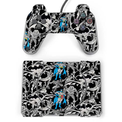 DC Comics Batman Characters Action Poses Print PlayStation Classic Bundle Skin