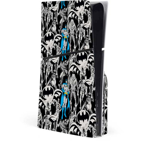 DC Comics Batman Characters Action Poses Print PS5 Slim Disk Console Skin