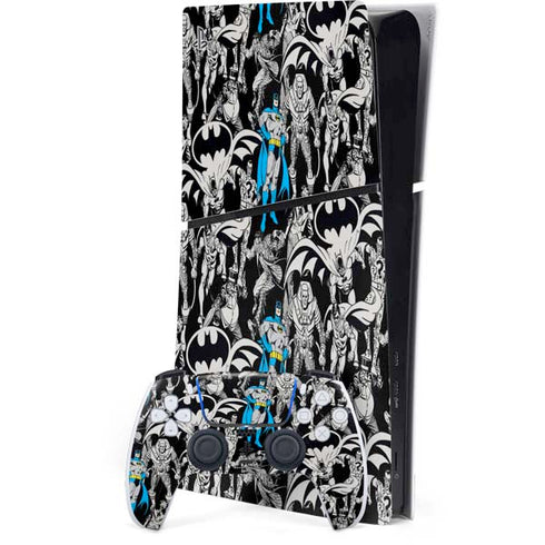 DC Comics Batman Characters Action Poses Print PS5 Slim Digital Edition Console Skin