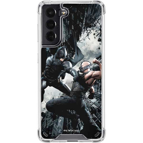 The Dark Knight Rises Batman and Bane Fighting Galaxy S21 5G Clear Case