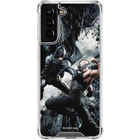 The Dark Knight Rises Batman and Bane Fighting Galaxy S21 FE Clear Case
