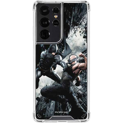 The Dark Knight Rises Batman and Bane Fighting Galaxy S21 Ultra 5G Clear Case