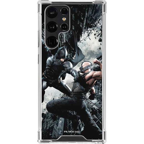 The Dark Knight Rises Batman and Bane Fighting Galaxy S22 Ultra Clear Case
