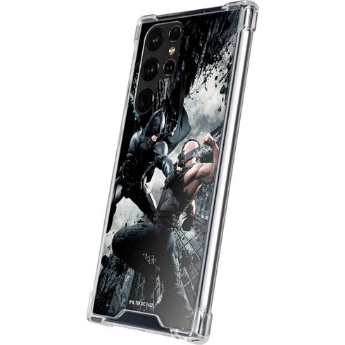 The Dark Knight Rises Batman and Bane Fighting Galaxy S22 Ultra Clear Case