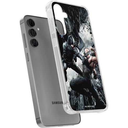 The Dark Knight Rises Batman and Bane Fighting Galaxy S24 Plus Clear Case