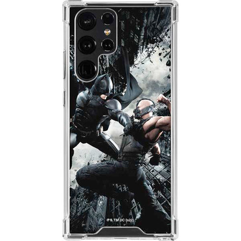 The Dark Knight Rises Batman and Bane Fighting Galaxy S24 Ultra Clear Case