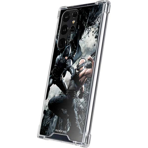 The Dark Knight Rises Batman and Bane Fighting Galaxy S24 Ultra Clear Case