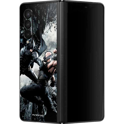 The Dark Knight Rises Batman and Bane Fighting Galaxy Z Fold3 5G Skin