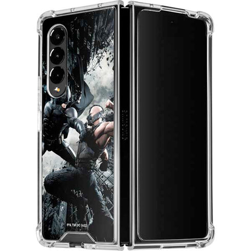 The Dark Knight Rises Batman and Bane Fighting Galaxy Z Fold4 5G Clear Case