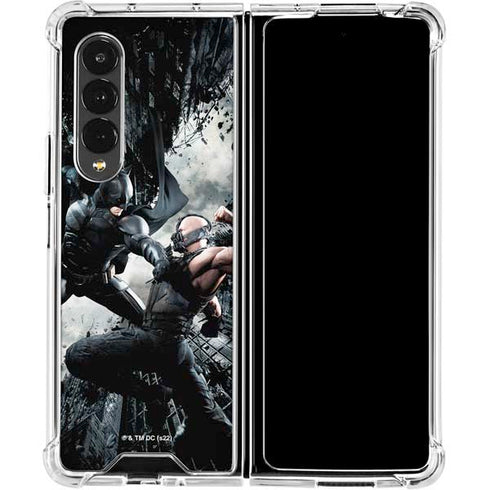 The Dark Knight Rises Batman and Bane Fighting Galaxy Z Fold4 5G Clear Case