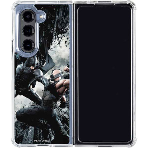 The Dark Knight Rises Batman and Bane Fighting Galaxy Z Fold5 5G Clear Case