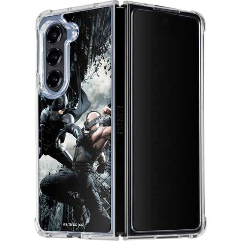 The Dark Knight Rises Batman and Bane Fighting Galaxy Z Fold5 5G Clear Case