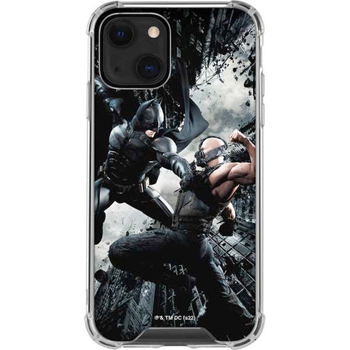 The Dark Knight Rises Batman and Bane Fighting iPhone 13 Mini Clear Case
