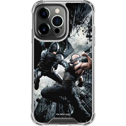 The Dark Knight Rises Batman and Bane Fighting iPhone 13 Pro Clear Case