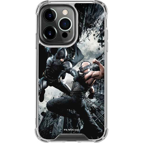 The Dark Knight Rises Batman and Bane Fighting iPhone 14 Pro Clear Case