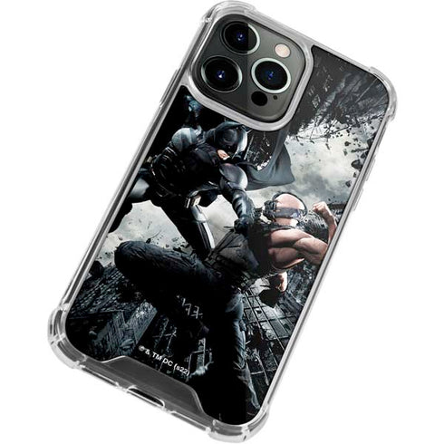 The Dark Knight Rises Batman and Bane Fighting iPhone 14 Pro Clear Case