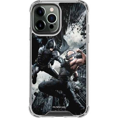 The Dark Knight Rises Batman and Bane Fighting iPhone 14 Pro Max Clear Case