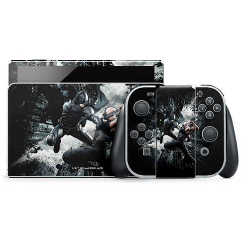 The Dark Knight Rises Batman and Bane Fighting Nintendo Switch OLED (2021) Skin