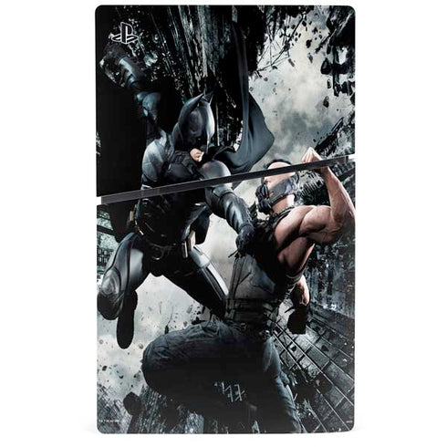 The Dark Knight Rises Batman and Bane Fighting PS5 Slim Disk Bundle Skin