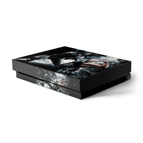 The Dark Knight Rises Batman and Bane Fighting Xbox One X Console Skin