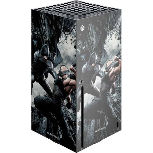 The Dark Knight Rises Batman and Bane Fighting Xbox Series X Console Skin