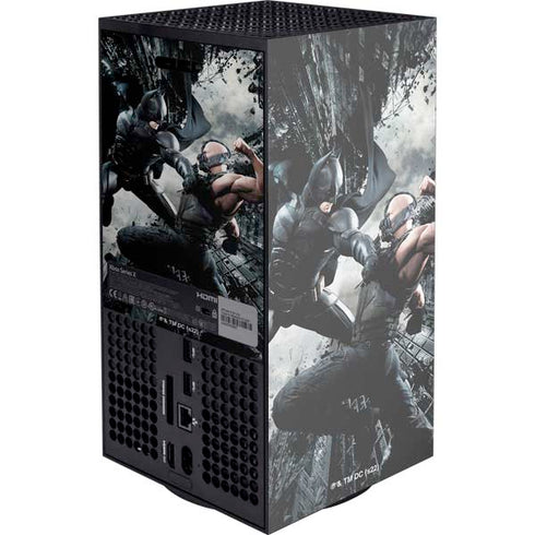 The Dark Knight Rises Batman and Bane Fighting Xbox Series X Console Skin