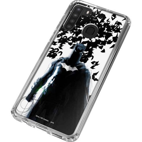 DC Comics Batman Holding batarang Art Galaxy A21 Clear Case