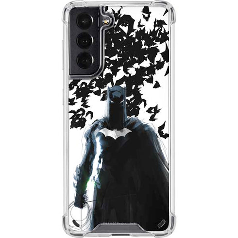 DC Comics Batman Holding batarang Art Galaxy S21 5G Clear Case