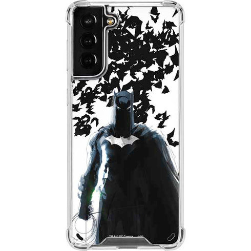 DC Comics Batman Holding batarang Art Galaxy S21 Plus 5G Clear Case