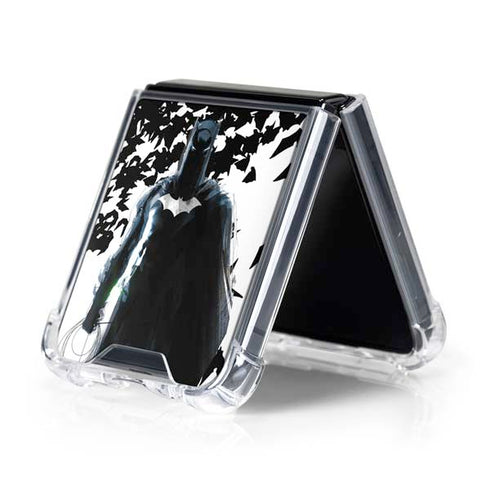 DC Comics Batman Holding batarang Art Galaxy Z Flip5 5G Clear Case