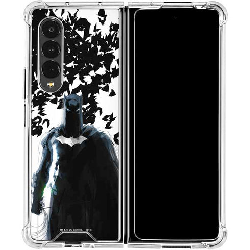 DC Comics Batman Holding batarang Art Galaxy Z Fold4 5G Clear Case