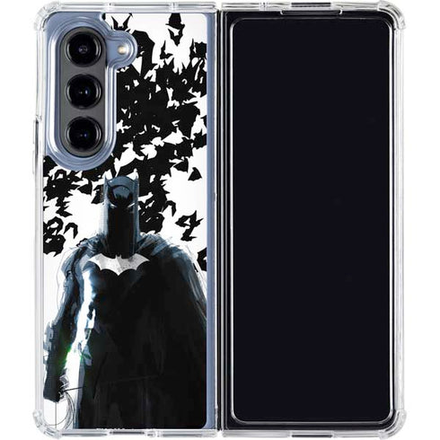 DC Comics Batman Holding batarang Art Galaxy Z Fold5 5G Clear Case