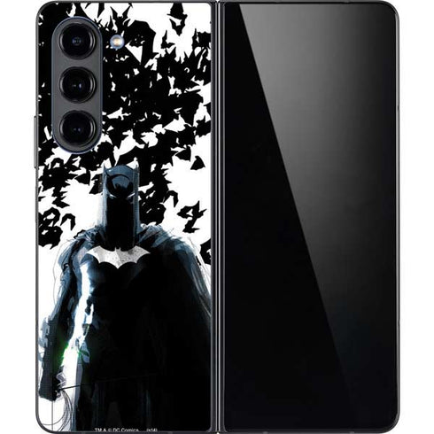 DC Comics Batman Holding batarang Art Galaxy Z Fold5 5G Skin
