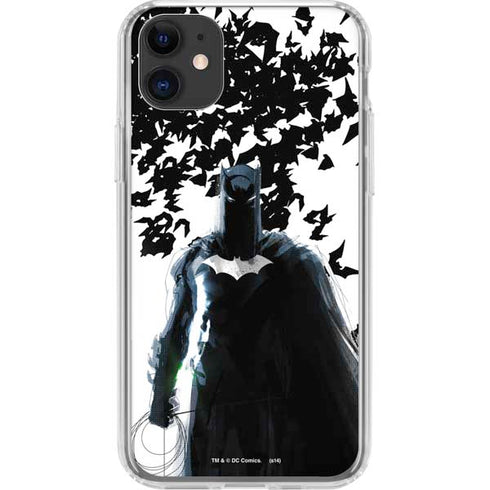 DC Comics Batman Holding batarang Art iPhone 11 Clear Case
