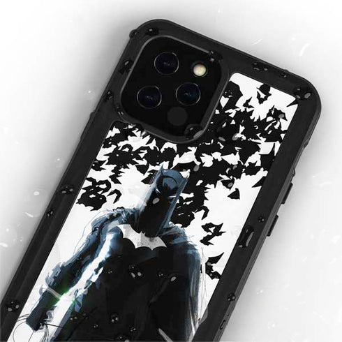 DC Comics Batman Holding batarang Art iPhone 12 Pro Waterproof Case