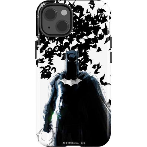DC Comics Batman Holding batarang Art iPhone 15 Impact Case