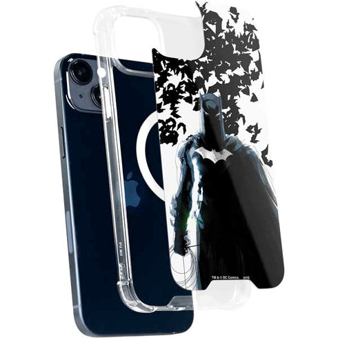 DC Comics Batman Holding batarang Art iPhone 14 Plus MagSafe Case