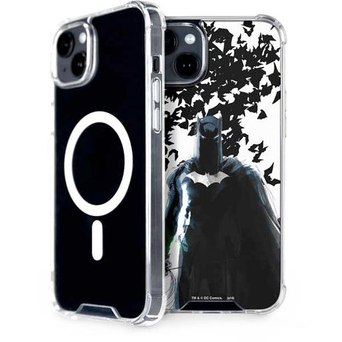 DC Comics Batman Holding batarang Art iPhone 15 Plus MagSafe Case