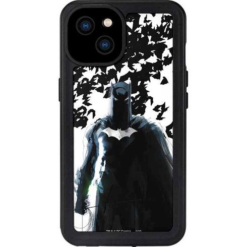 DC Comics Batman Holding batarang Art iPhone 15 Plus Waterproof Case