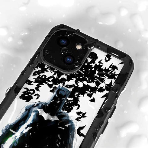 DC Comics Batman Holding batarang Art iPhone 15 Plus Waterproof Case
