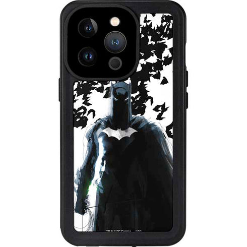 DC Comics Batman Holding batarang Art iPhone 15 Pro Waterproof Case