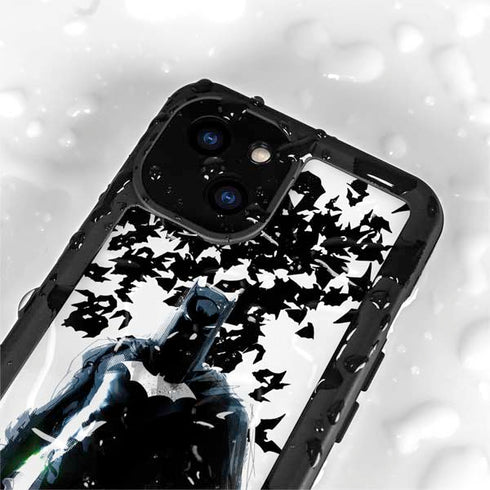 DC Comics Batman Holding batarang Art iPhone 15 Waterproof Case