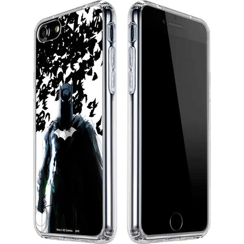 DC Comics Batman Holding batarang Art iPhone SE (2nd & 3rd Gen) Clear Case