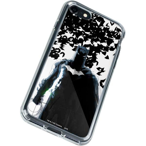DC Comics Batman Holding batarang Art iPhone SE (2nd & 3rd Gen) Clear Case