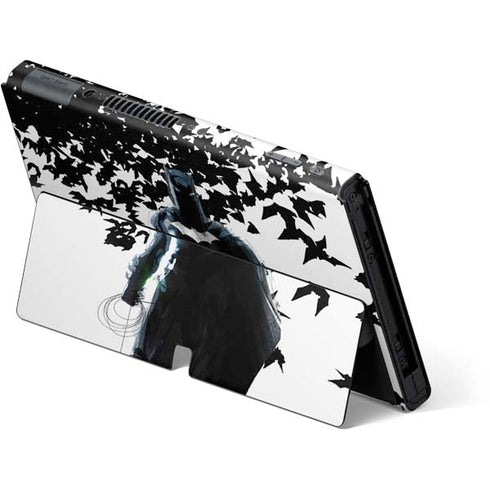 DC Comics Batman Holding batarang Art Nintendo Switch OLED (2021) Skin