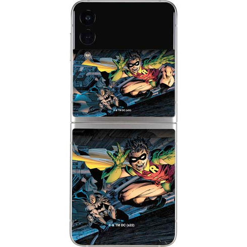 DC Comics Batman All Star Batman & Robin, The Boy Wonder ( Batman & Robin in Action) By Jim Lee Galaxy Z Flip3 5G Skin