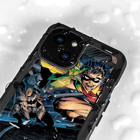 DC Comics Batman All Star Batman & Robin, The Boy Wonder ( Batman & Robin in Action) By Jim Lee iPhone 15 Waterproof Case