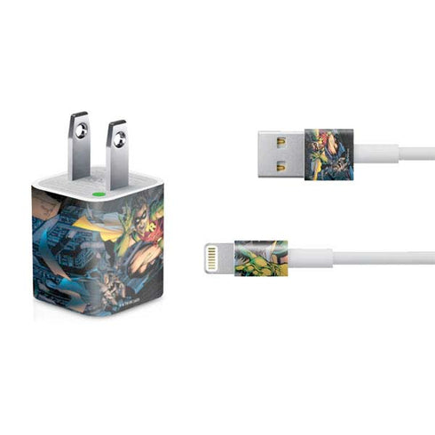 DC Comics Batman All Star Batman & Robin, The Boy Wonder ( Batman & Robin in Action) By Jim Lee iPhone Charger (5W USB) Skin