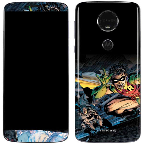 DC Comics Batman All Star Batman & Robin, The Boy Wonder ( Batman & Robin in Action) By Jim Lee Moto E5 Plus Skin