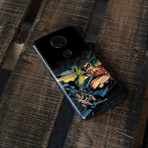 DC Comics Batman All Star Batman & Robin, The Boy Wonder ( Batman & Robin in Action) By Jim Lee Moto E5 Plus Skin